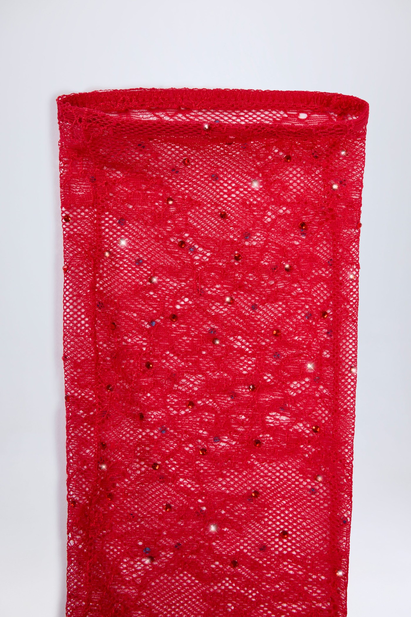 Lace Gloves in Fire Red view 4
