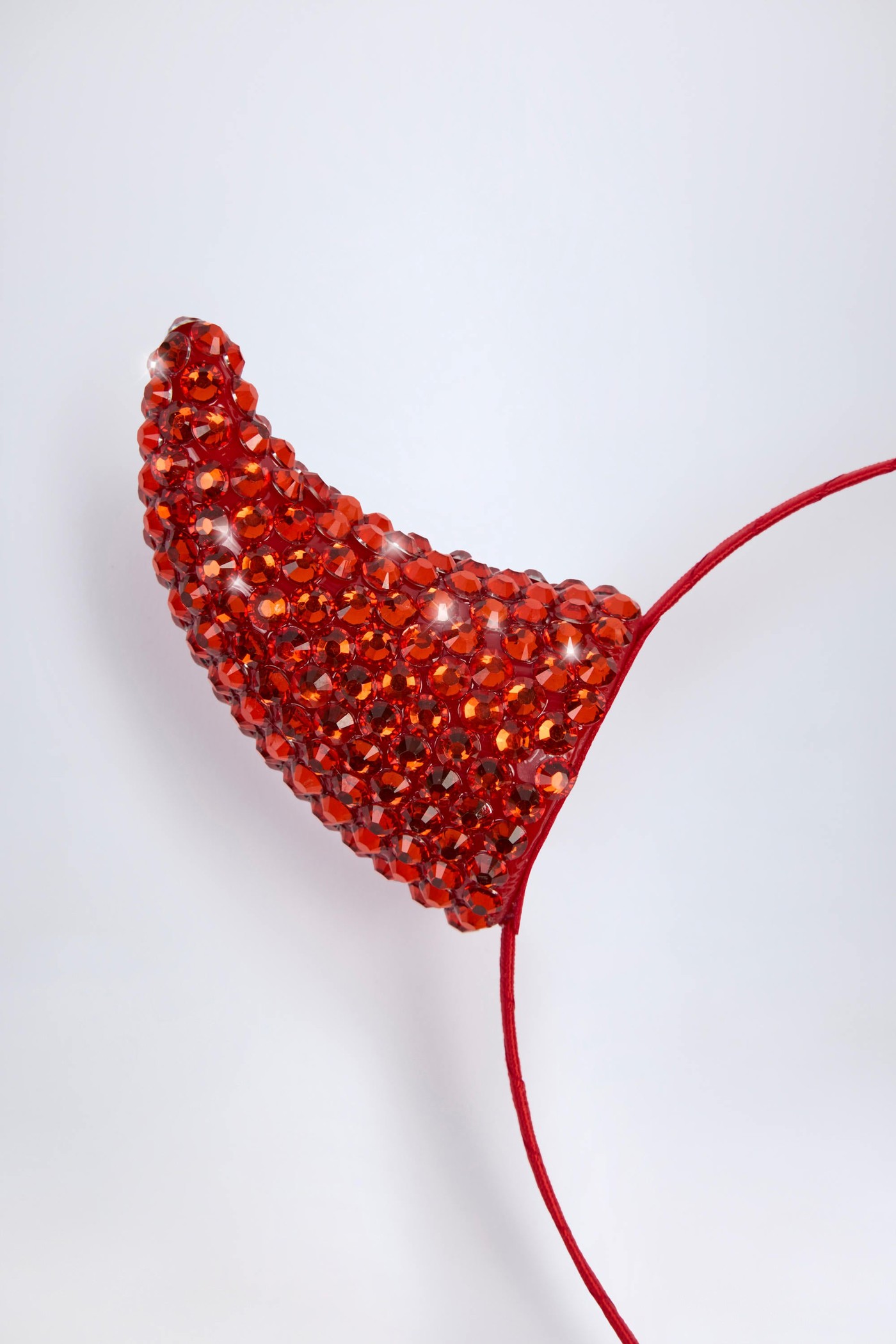 Devil Horns Headband in Fire Red view 4